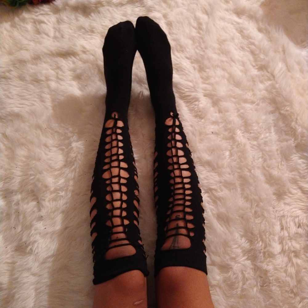 Slit and Weaved Knee highs